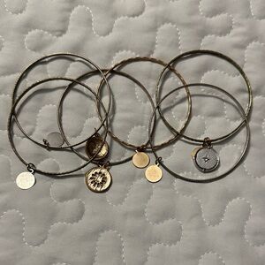 Gold-Tone Charm Bangle Bracelet Set - Women Jewelry